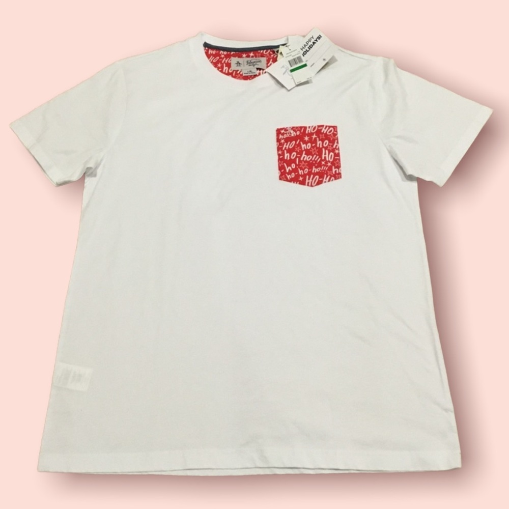Original Penguin Mens White Pocket Tee